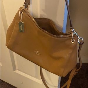 Coach Tanisha brown leather medium handbag .